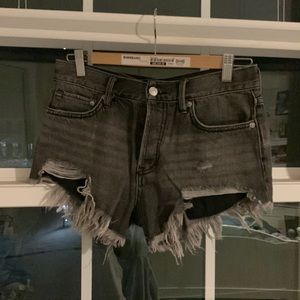 distressed jean shorts